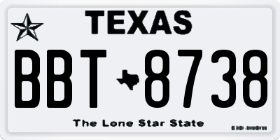 TX license plate BBT8738