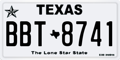 TX license plate BBT8741