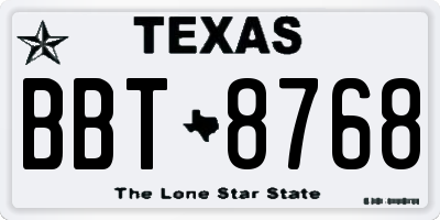 TX license plate BBT8768
