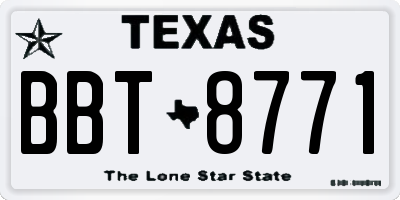 TX license plate BBT8771