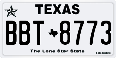 TX license plate BBT8773