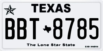 TX license plate BBT8785