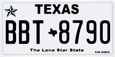 TX license plate BBT8790