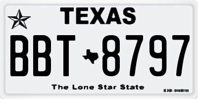 TX license plate BBT8797