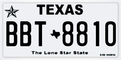TX license plate BBT8810