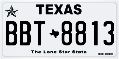 TX license plate BBT8813