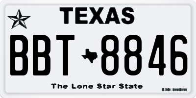 TX license plate BBT8846