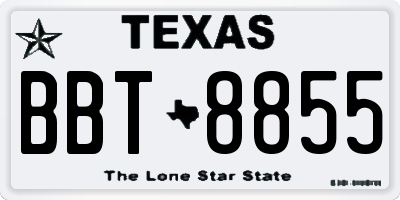 TX license plate BBT8855