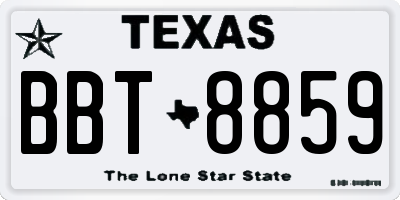TX license plate BBT8859