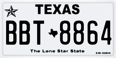 TX license plate BBT8864