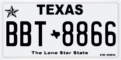 TX license plate BBT8866