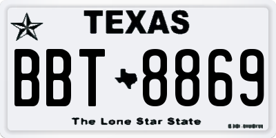 TX license plate BBT8869
