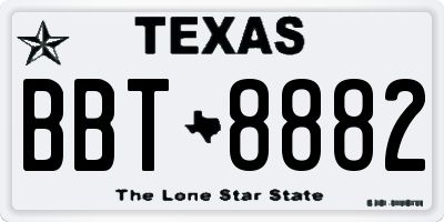 TX license plate BBT8882