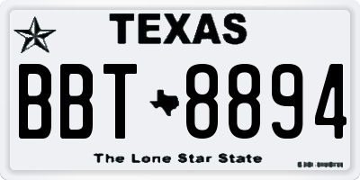 TX license plate BBT8894