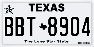 TX license plate BBT8904