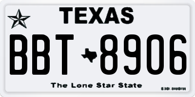 TX license plate BBT8906