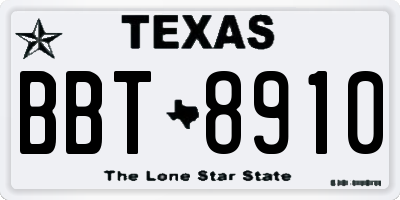 TX license plate BBT8910