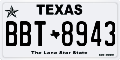 TX license plate BBT8943