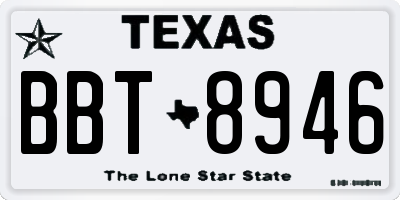 TX license plate BBT8946