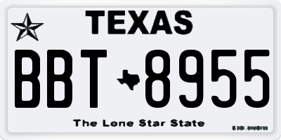 TX license plate BBT8955