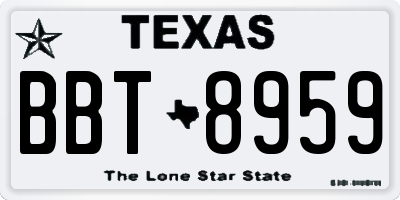 TX license plate BBT8959