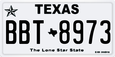 TX license plate BBT8973