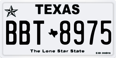 TX license plate BBT8975