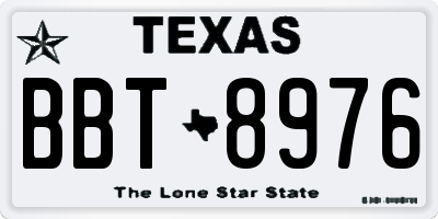 TX license plate BBT8976