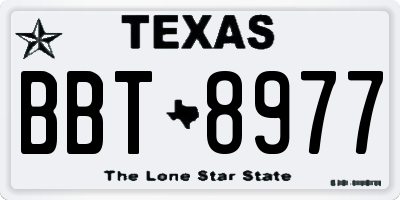 TX license plate BBT8977
