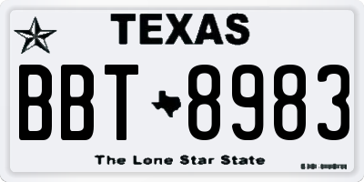 TX license plate BBT8983
