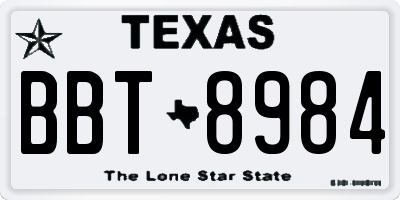 TX license plate BBT8984