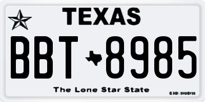 TX license plate BBT8985