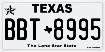 TX license plate BBT8995