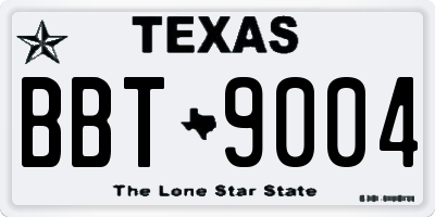 TX license plate BBT9004