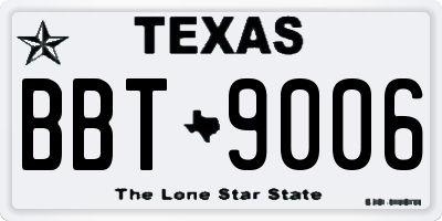 TX license plate BBT9006