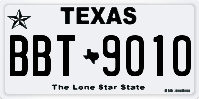 TX license plate BBT9010