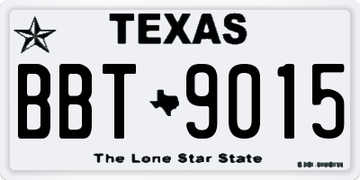 TX license plate BBT9015