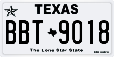 TX license plate BBT9018