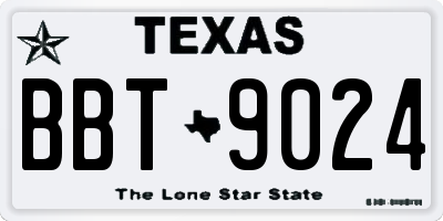 TX license plate BBT9024