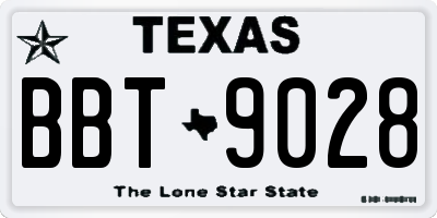 TX license plate BBT9028