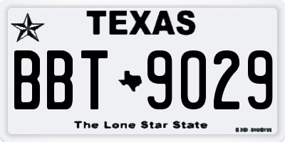 TX license plate BBT9029