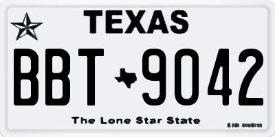 TX license plate BBT9042