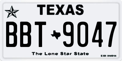 TX license plate BBT9047