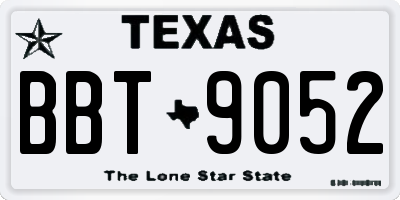 TX license plate BBT9052