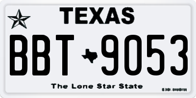 TX license plate BBT9053