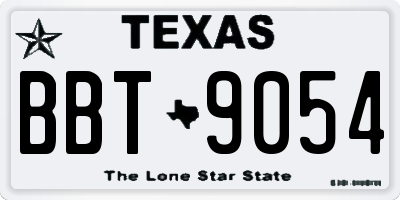 TX license plate BBT9054