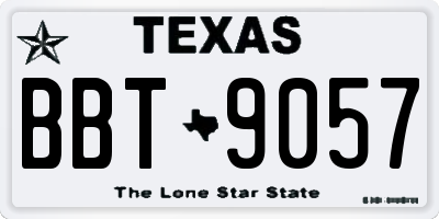 TX license plate BBT9057