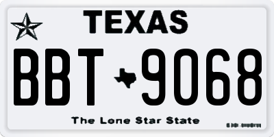 TX license plate BBT9068