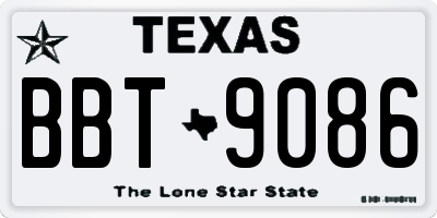 TX license plate BBT9086