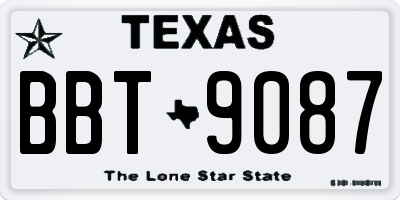 TX license plate BBT9087